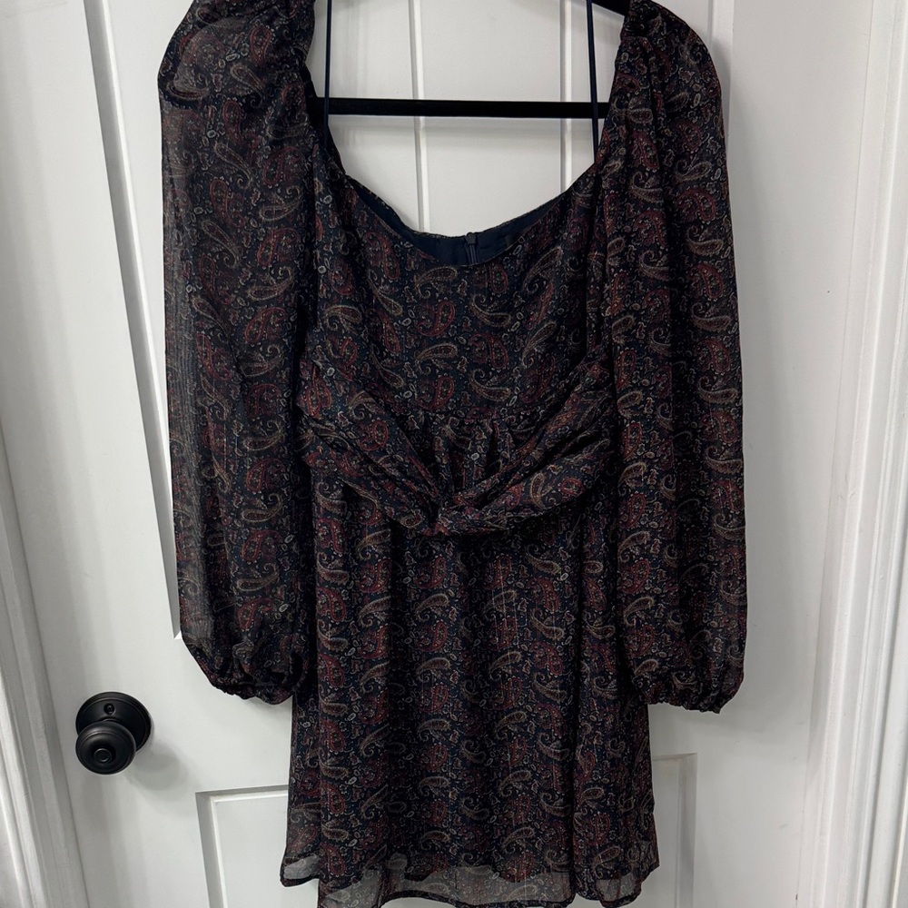 Chic Paisley Long Sleeve Dress.